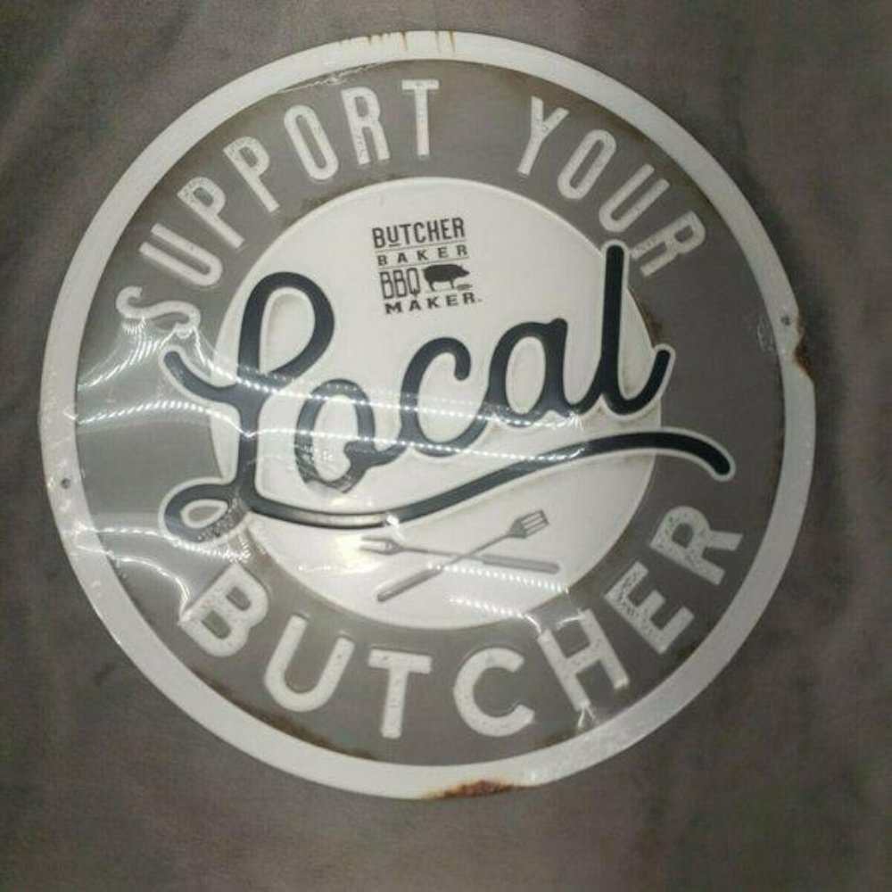 Butcher Shop Metal Sign Vintage Style workshop
